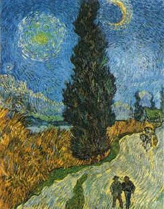Vincent Van Gogh Road with Cypress and Star